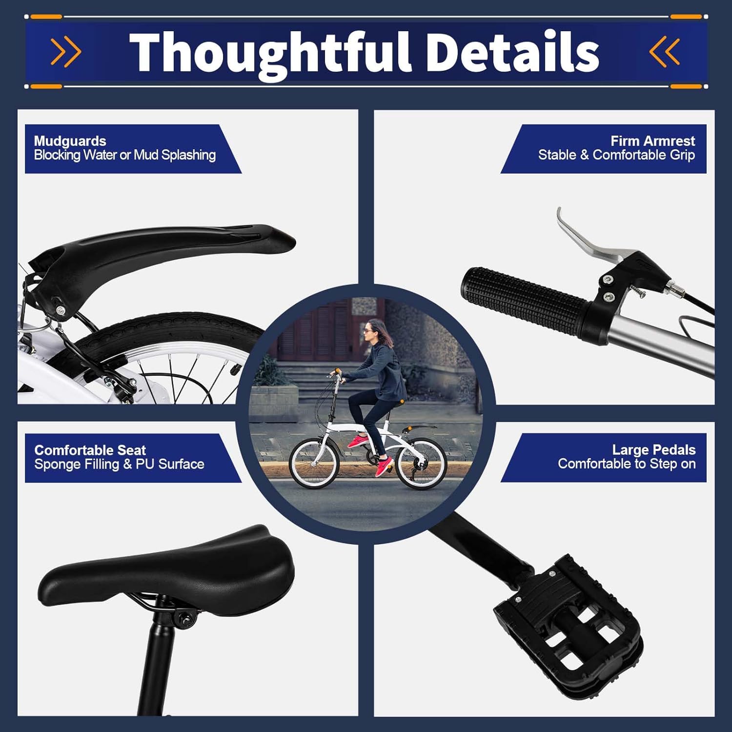 Folding Bike 20 Inch, 6 Speed, Adjustable Seat Y161
