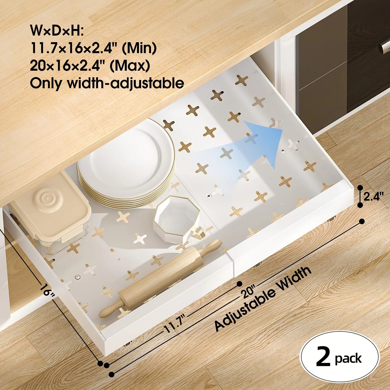 Expandable Pull Out Cabinet Organizer with Divider Racks Y712028