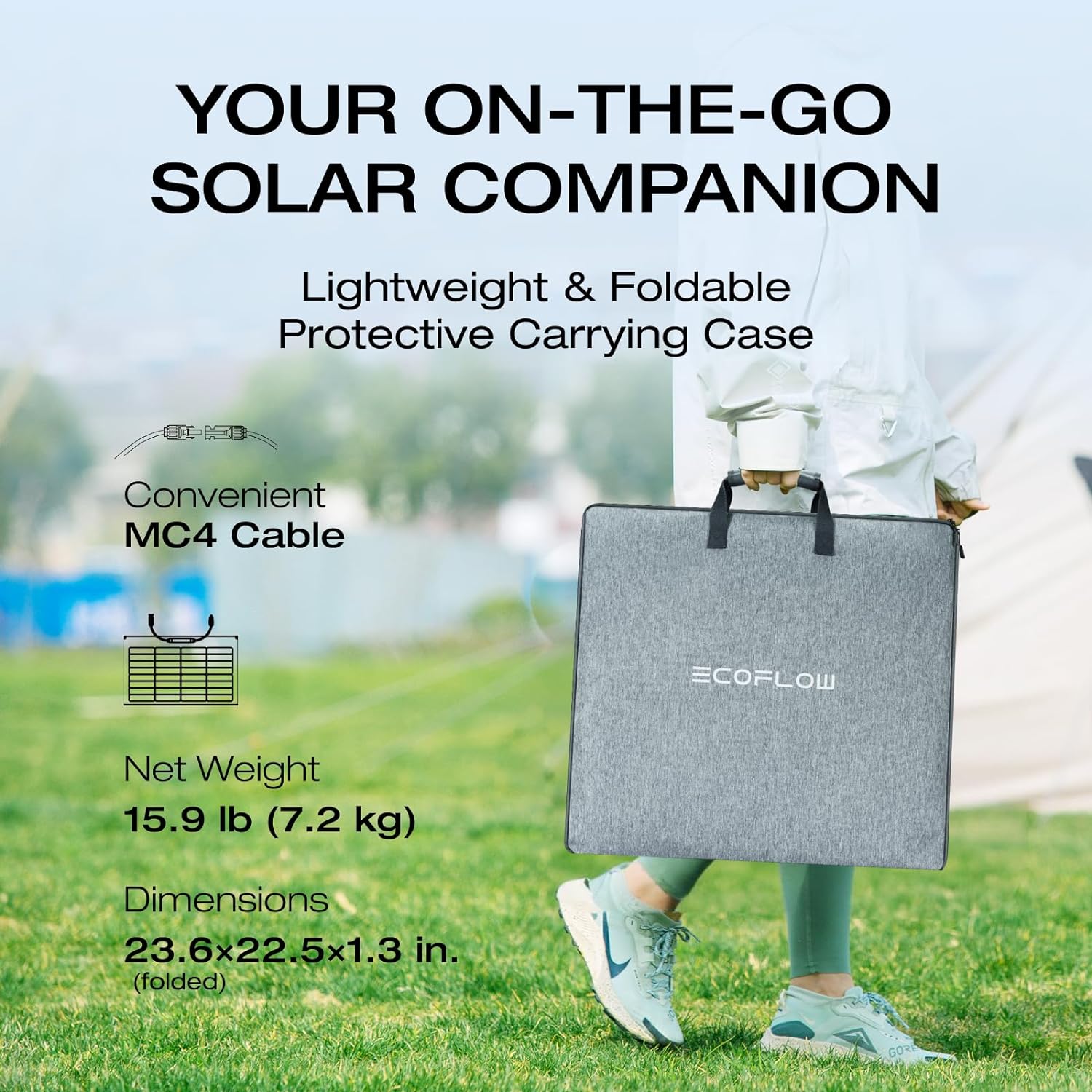220W Portable Solar Panel, Foldable with Adjustable Kickstand, IP68 Waterproof for Camping RV Z729
