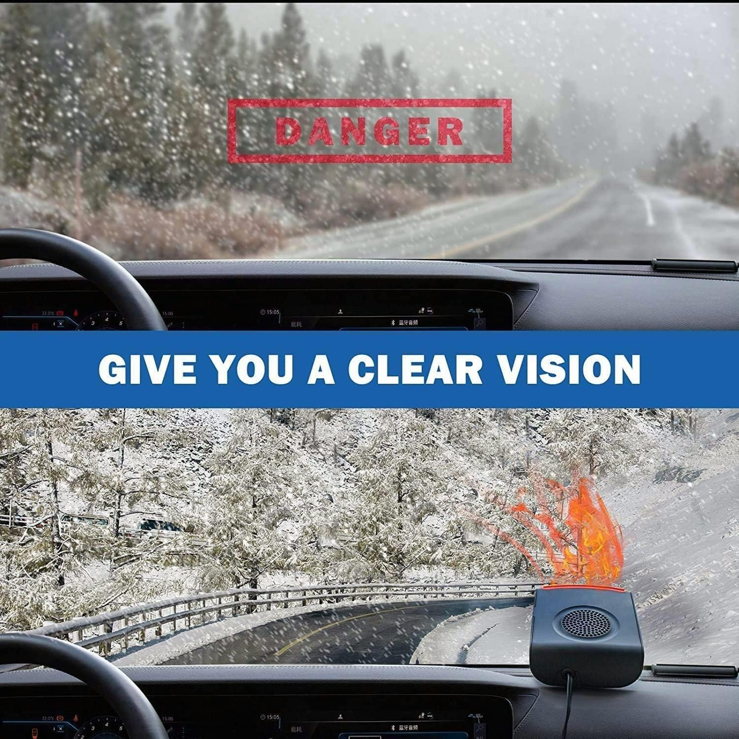 Portable Car Heater and Defroster, 2-in-1 Fast Heating for Winter F99335