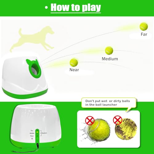 Dog Ball Thrower Launcher for Small and Medium Dogs with 6 Mini Balls M8354