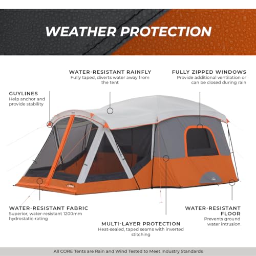 11 Person Family Cabin Tent with Screen Room and Carry Bag V217938