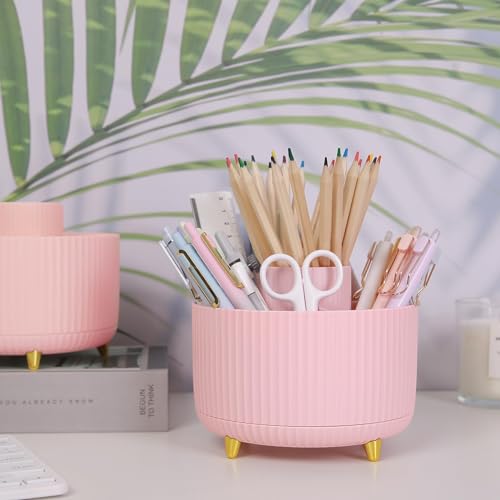 360 Degree Rotating Desk Organizer with 5 Slots, Pencil Pen Holder for Desktop F1098