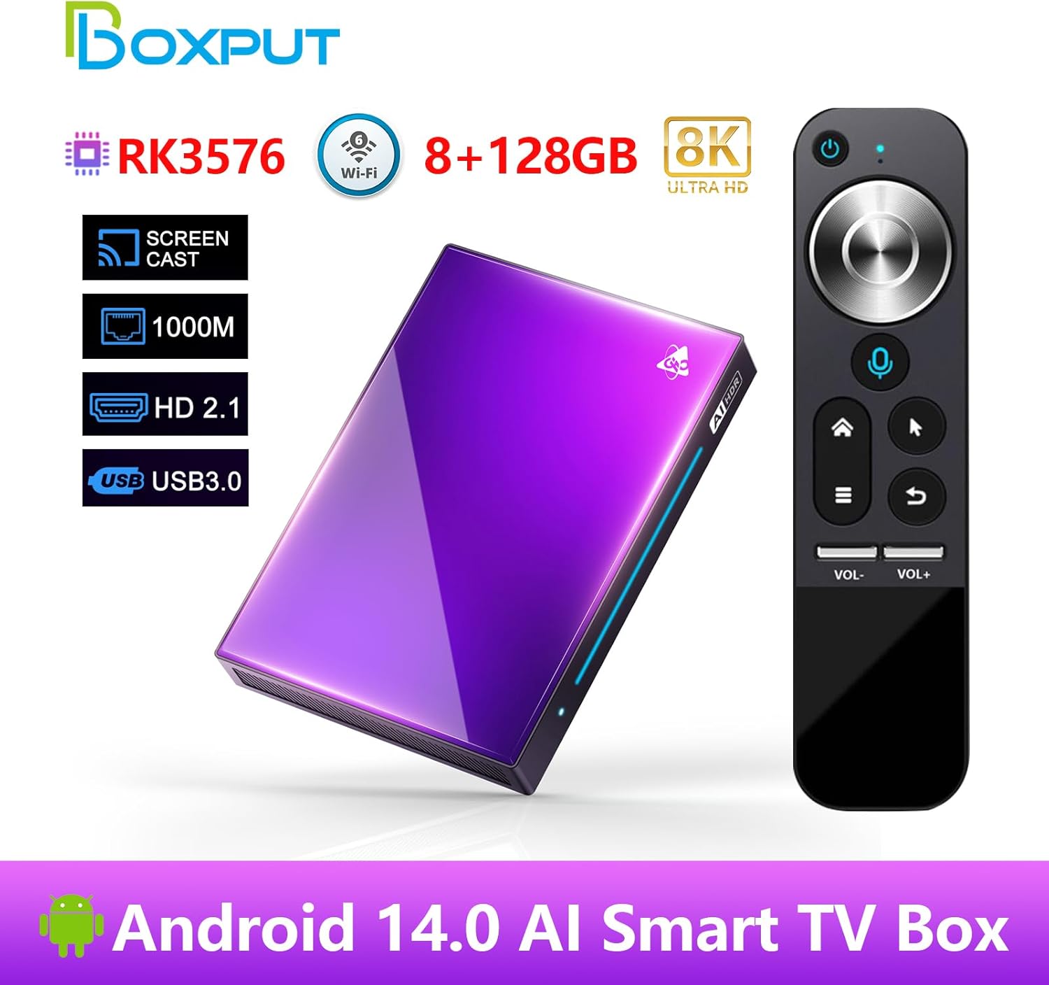 Android TV Box 8GB RAM 128GB ROM WiFi 6 8K HDR Z708726