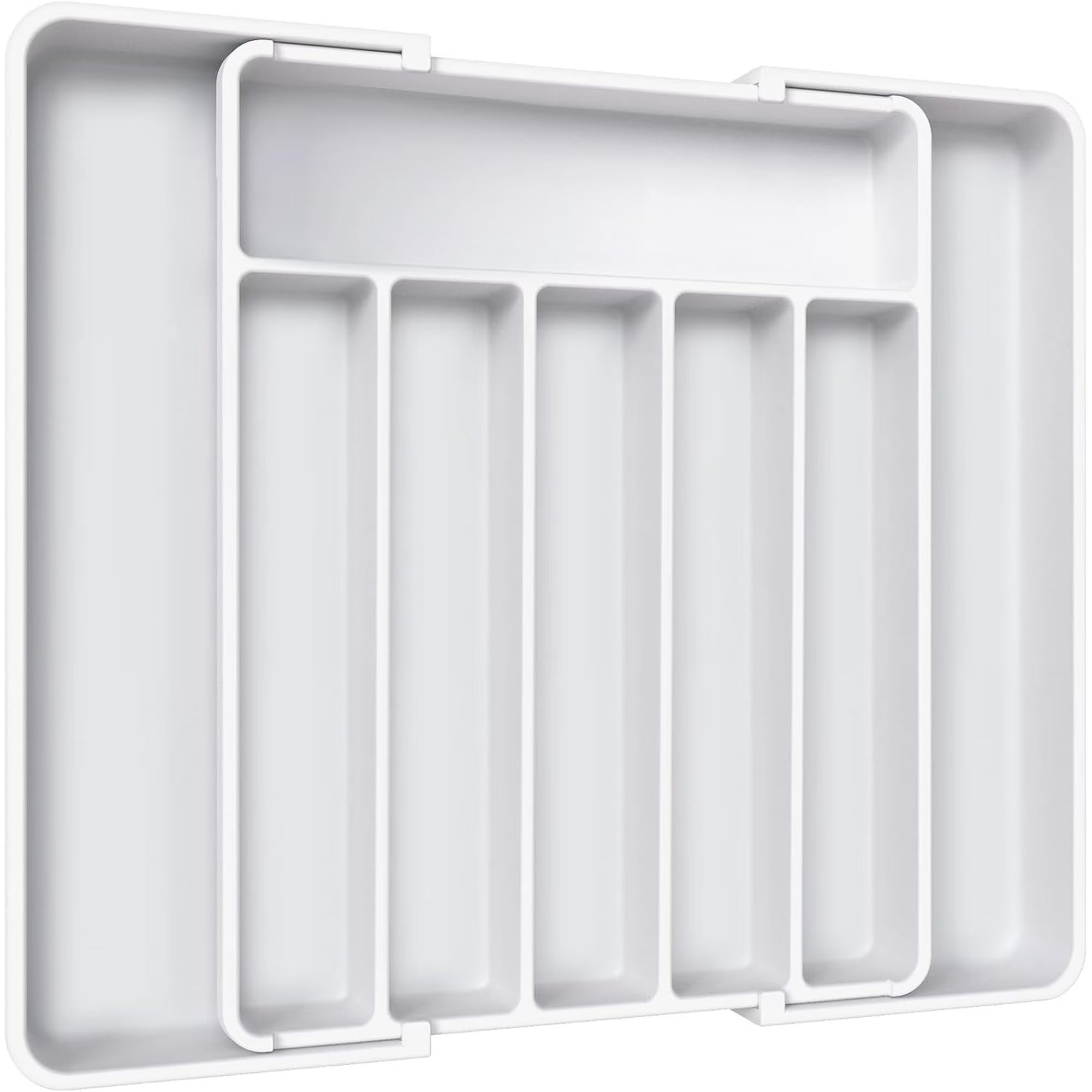 Silverware Organizer - Expandable Kitchen Drawer Organizer, Adjustable Utensil Organizer, Cutlery Tray for Forks, Knives, Multipurpose Kitchen Organizers and Storage Solution, Black, Medium