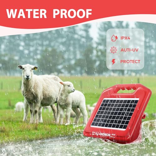 Solar Fence Charger for Livestock, 0.53 Joule, Dual Input J381770