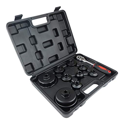 10PCS Oil Filter Wrench Set for Toyota,BMW, Mercedes, VW, Oil Filter Socket Set Includes 24mm,27mm,29mm,30mm,32mm,36mm,38mm, 64mm. Oil Filter Removal Tool for Oil Change