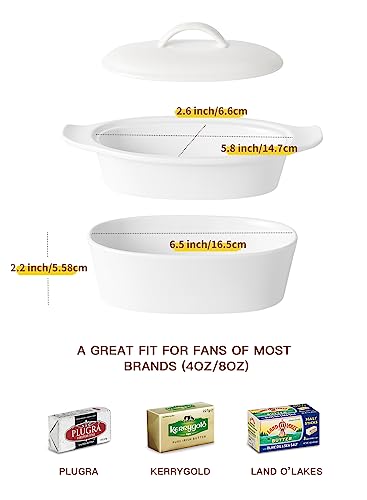 Porcelain Butter Dish with Lid for Countertop Storage R4119