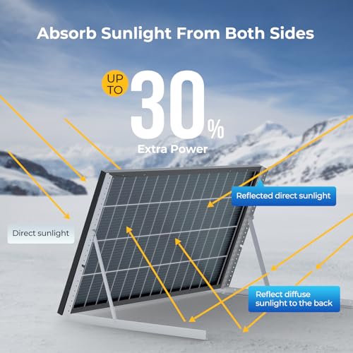 200W Bifacial Solar Panel for RV Camping Home Boat Marine Off-Grid D116837
