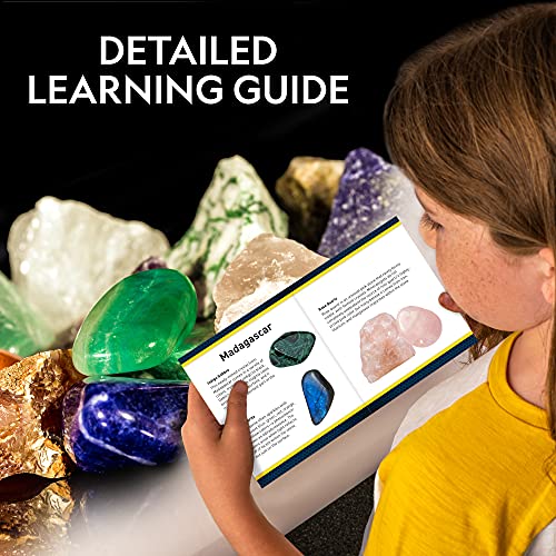 Rock Tumbler Refill Kit with Rough Gemstones, Grit and Jewelry Accessories B996931