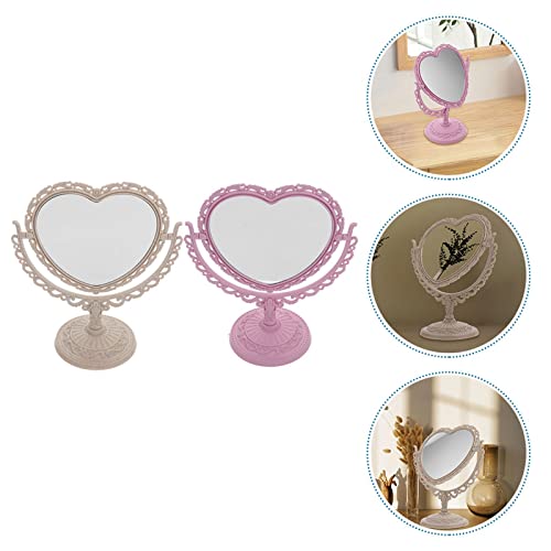 Heart-shaped Rotatable Vanity Mirror for Desktop E895903