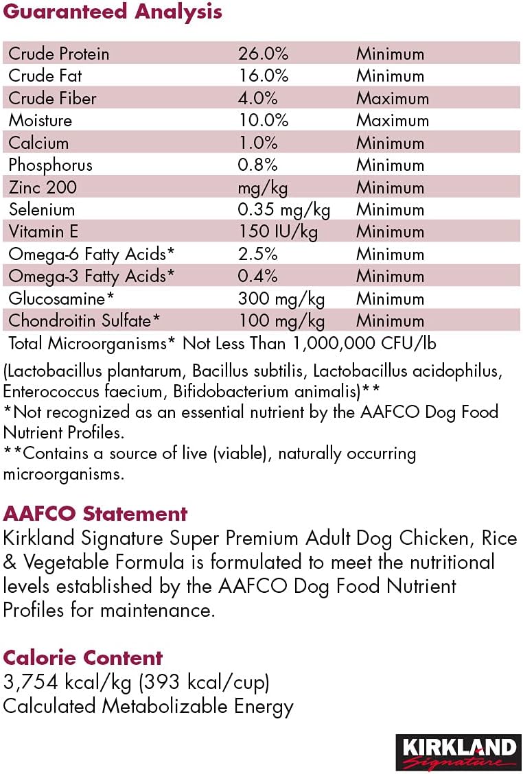 Adult Formula Chicken, Rice and Vegetable Dog Food 40 lb. Y7350