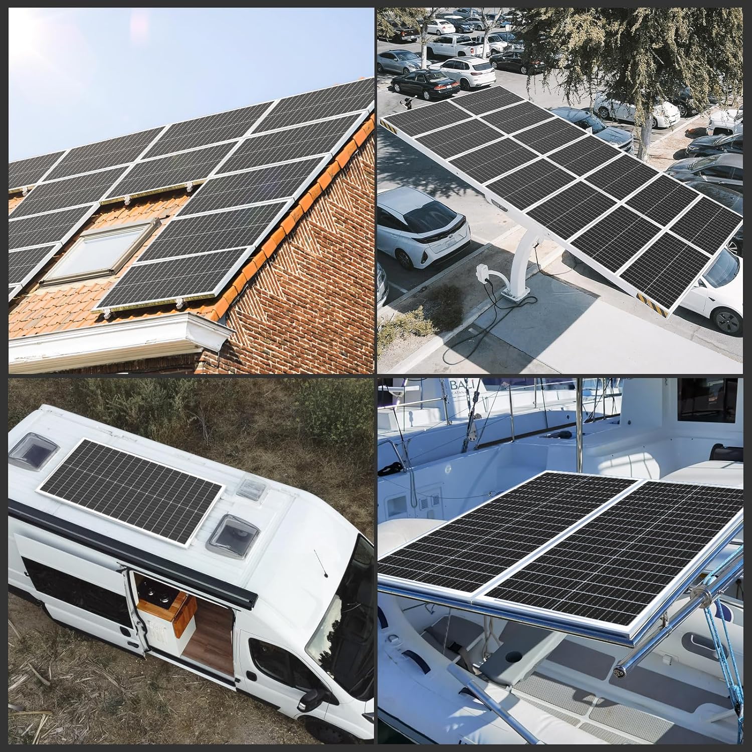 100W Solar Panels 2 Pack, Monocrystalline PV Module for RV Boat Caravan Off-Grid C150