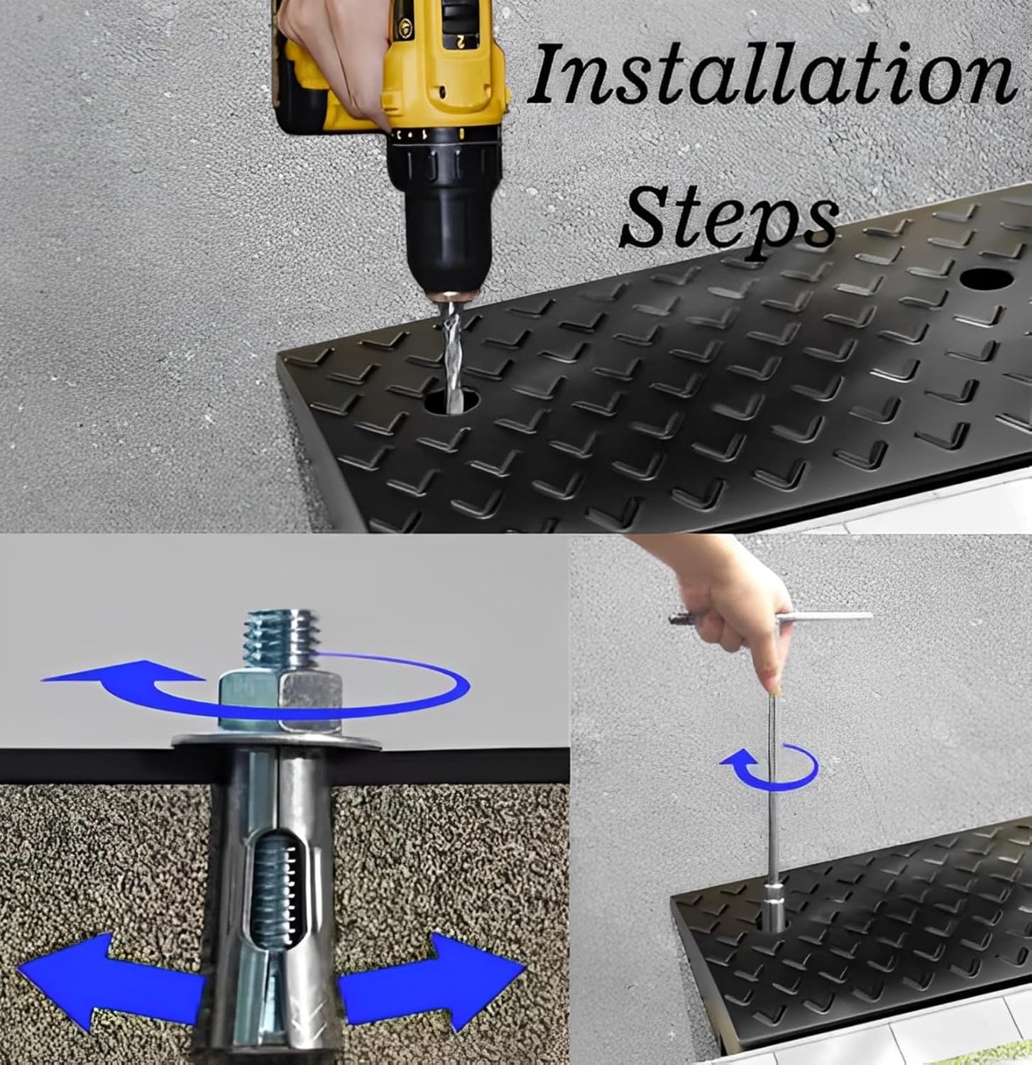 2 Pack 2" Rise Rubber Curb Ramp Heavy Duty 3 Tons Driveway Car Slope G550690