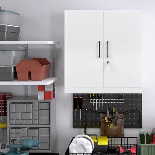 Metal Wall Cabinet with Locking Doors and Adjustable Shelf A450812