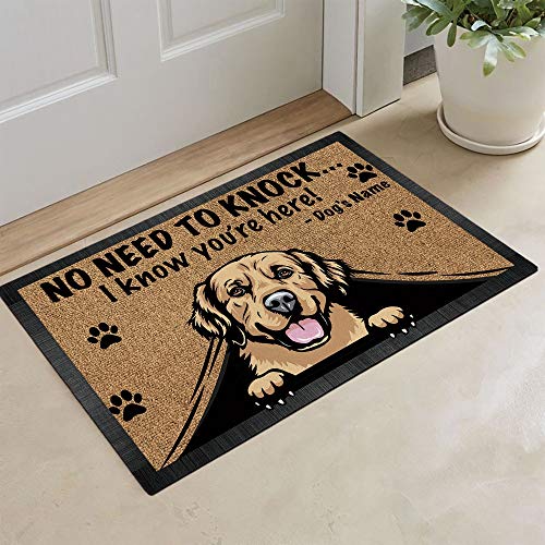 Personalized Dog Doormat with Peeking Dog Design for Home R277