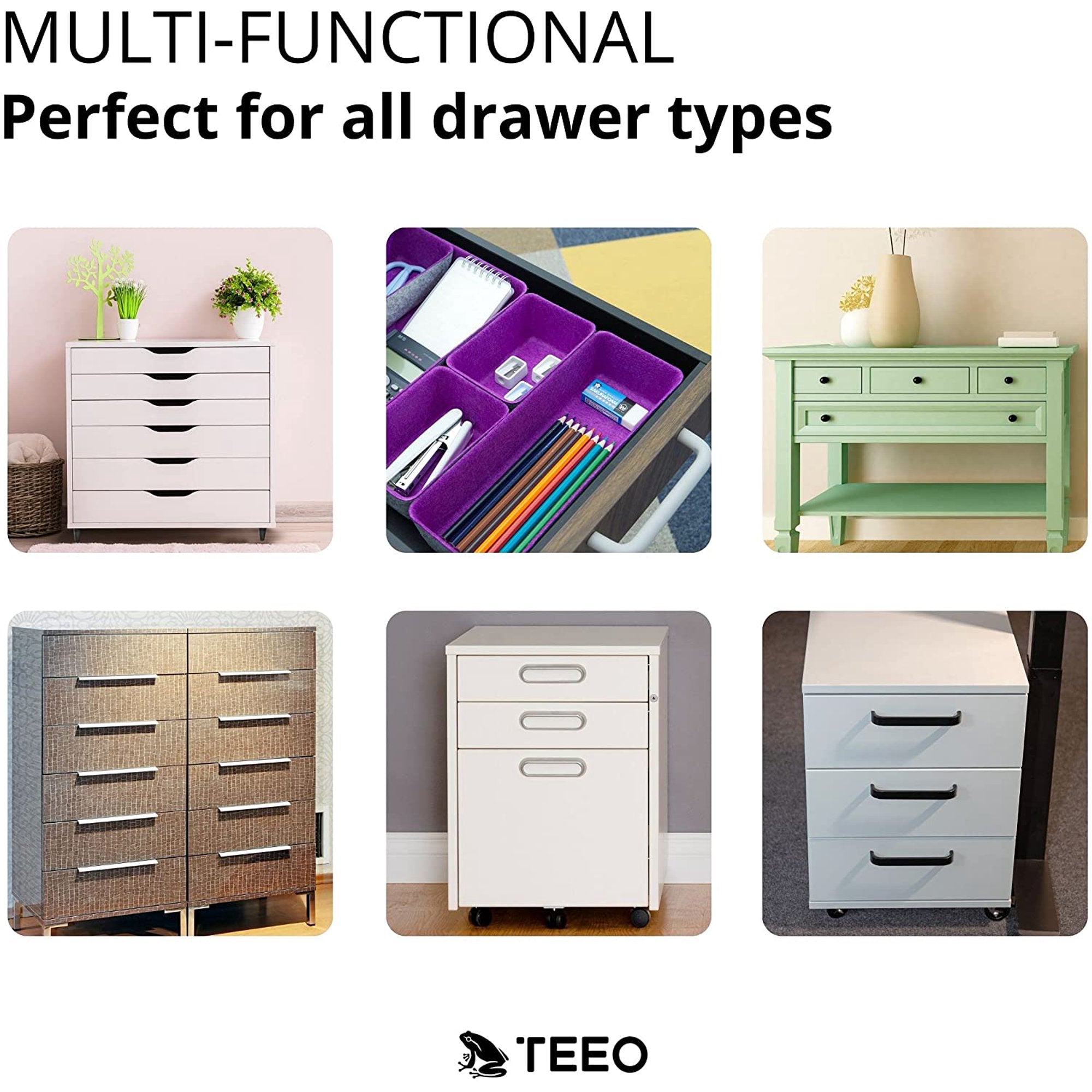 Felt Drawer Organizer for Desk, Kitchen, and Makeup Storage - Pack of 9 Q9407