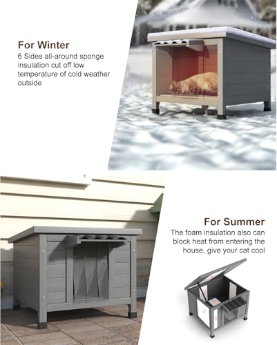 Outdoor Cat House Waterproof Insulated Shelter for Multiple Cats P8088