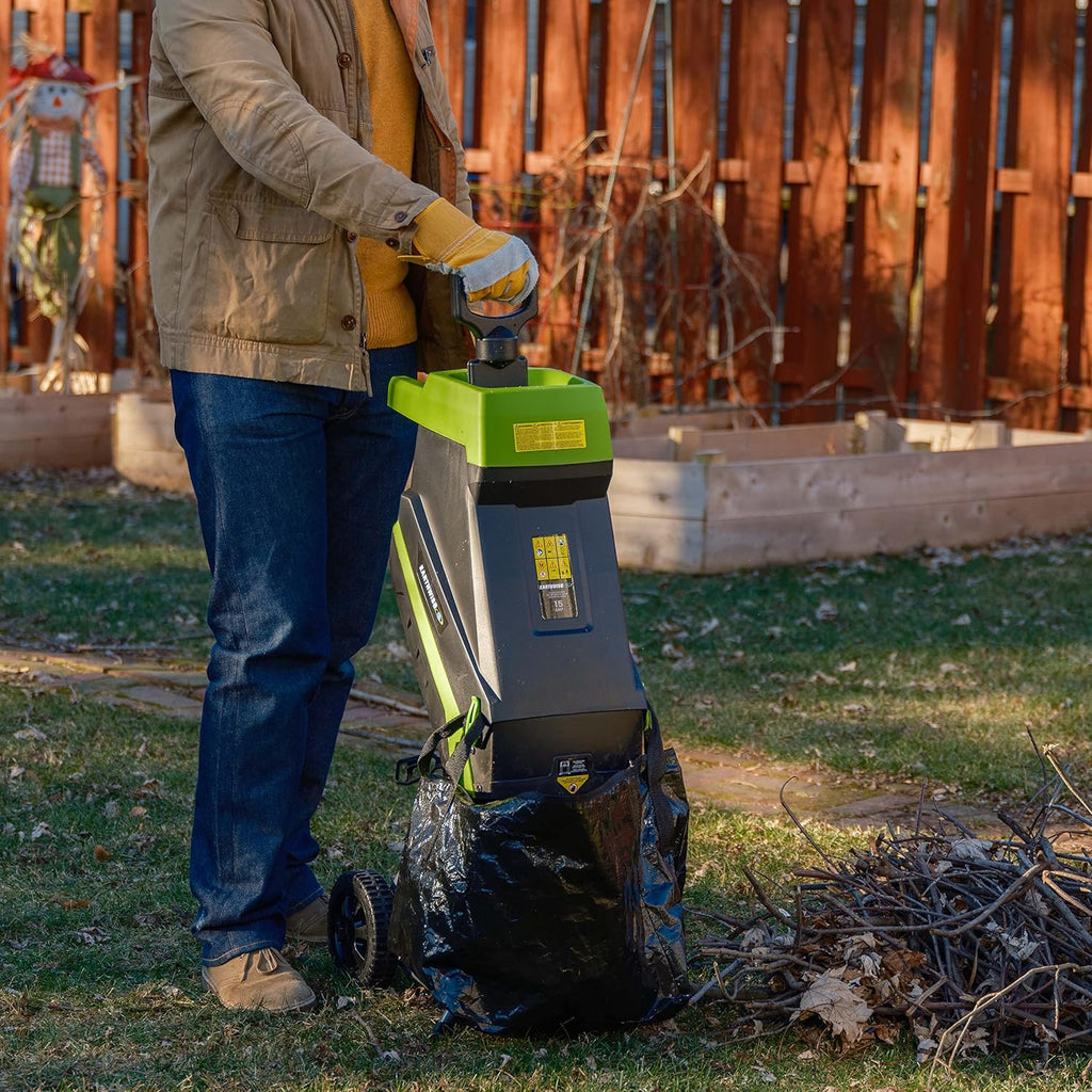 15-Amp Electric Corded Chipper/Shredder with Collection Bag R337969