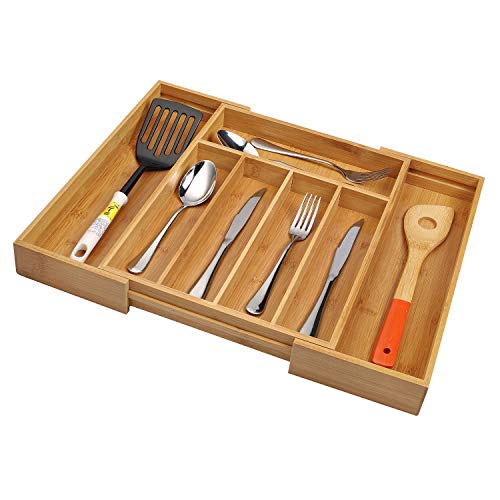 Bamboo Cutlery Tray for Kitchen Utensils and Drawer Organizer O851769