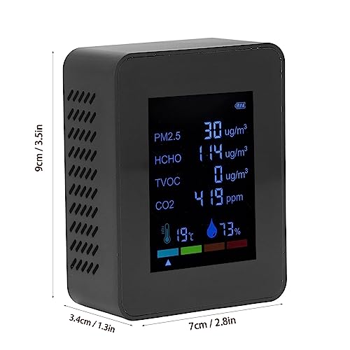 6 in 1 CO2 Monitor with Humidity, Temperature, PM2.5, TVOC, HCHO Detector C9630