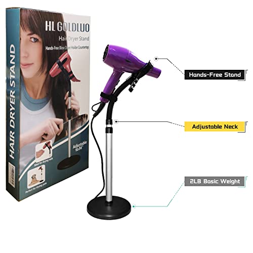 Hair Dryer Stand, 360 Degree Rotating, Hands-Free Holder with Heavy Base Q689454