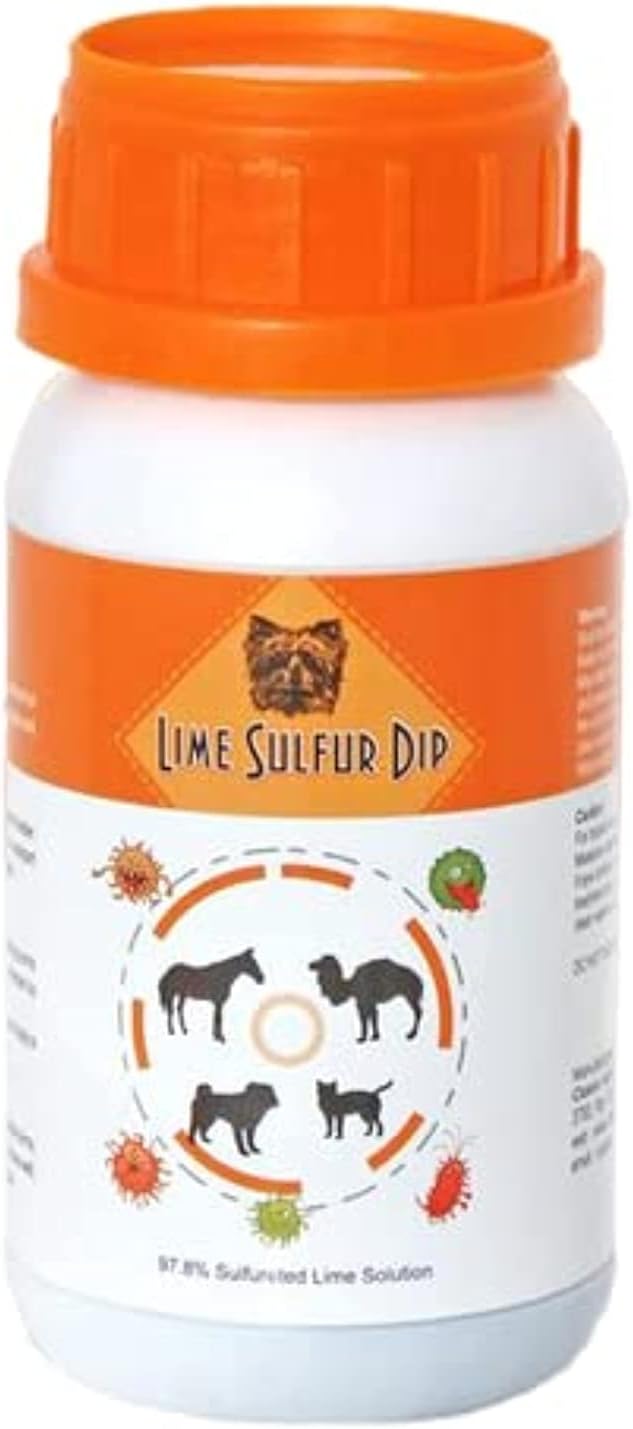 Classic's Lime Sulfur Dip (8 oz - Extra Strength Formula - Safe Solution for Dog, Cat, Puppy, Kitten, Horse