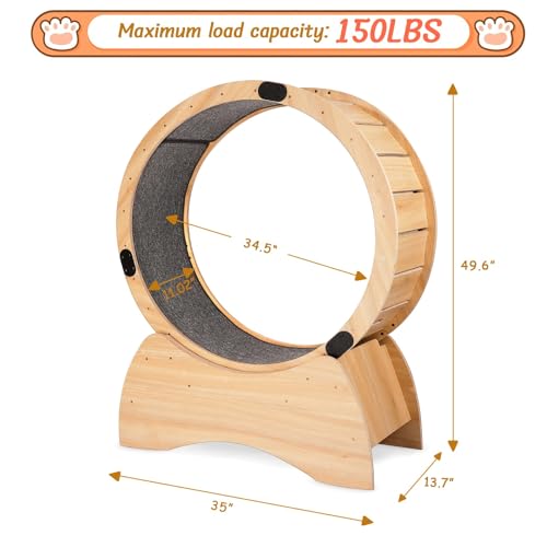 Cat Exercise Wheel - Indoor Wooden Running Wheel for Kitty C405