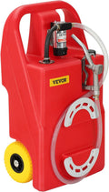 VEVOR Fuel Caddy, 32 Gallon, Portable Fuel Storage Tank On-Wheels, with 12V DC 140 W Transfer Pump (for Diesel Only), Diesel Fuel Container with 13 Ft Hose, Flow Rate 40L/min, for Trucks, Boats