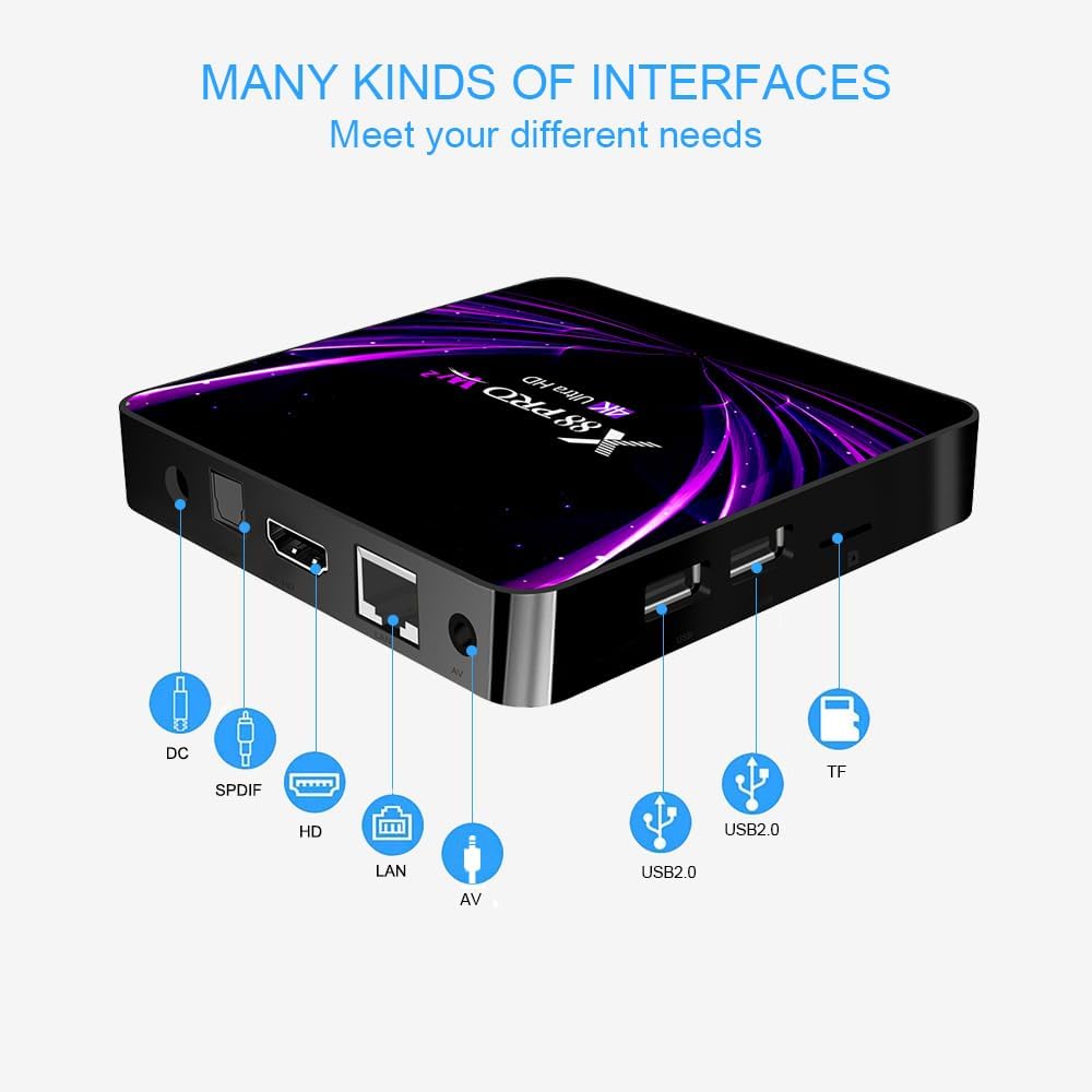TV Box 4GB RAM 64GB ROM Dual-WiFi with Backlit Keyboard X7390