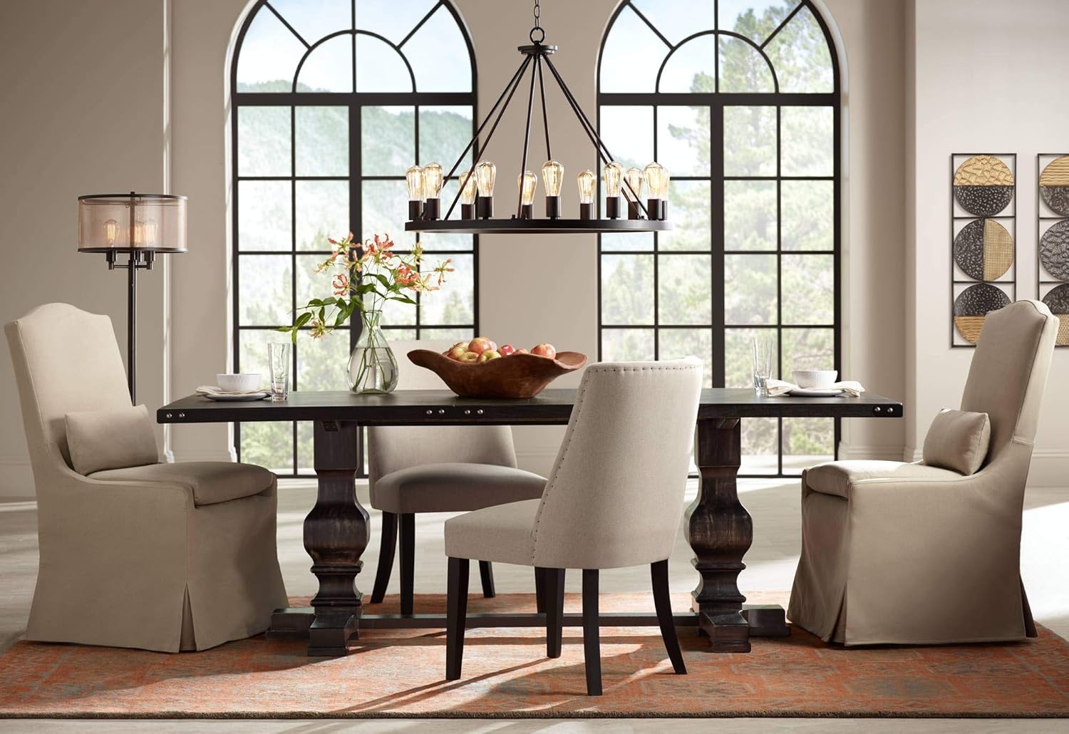 Rustic Farmhouse Standing Floor Lamp 3-Light 62" Tall S6305