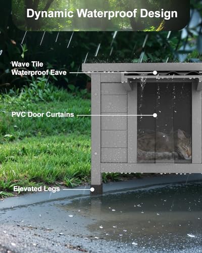 Outdoor Cat House Waterproof Insulated Shelter for Multiple Cats P8088