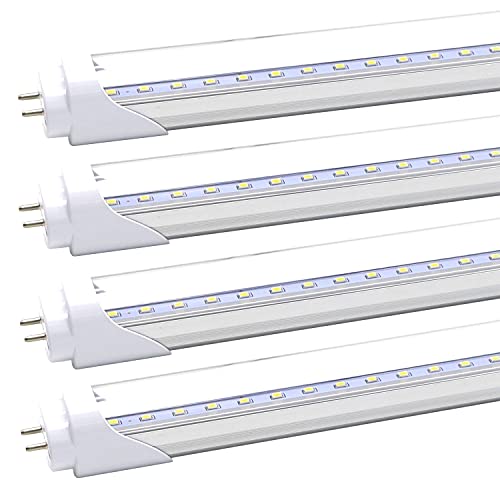 T8 T10 T12 2FT LED Light Tube - 8W LED Replacement for 24 inch Fluorescent Bulb, 20W Equivalent, 1120Lm, 5000K Daylight White, Ballast Bypass, Dual-End Powered, Frosted Cover (Pack of 4)