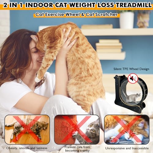 Cat Exercise Wheel for Indoor Cats with Silent TPE Roller A566
