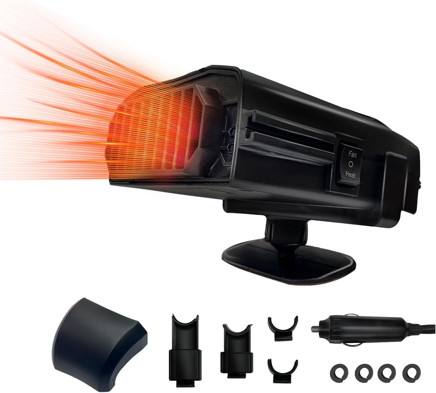 Car Heater, Portable Car Heater 12V 150W 2-in-1 Defroster Plugs into Cigarette Lighter Auto Heater Fan Heating or Cooling, Car Defroster Defogger 360-degree rotatable for Windshield Car Seat (Black)