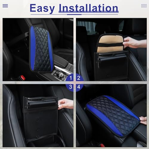 Car Center Console Cushion Pad, Waterproof Armrest Seat Box Cover, PU Leather Auto Armrest Protector C70173
