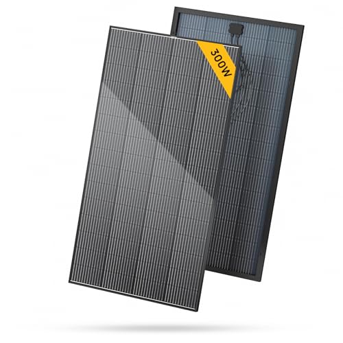 BougeRV 200 Watts Bifacial Solar Panel 10BB Cell, 23% High Conversion Rate, Work with 12 Volts Charger for RV Camping Home Boat Marine Off-Grid (1 PCS)