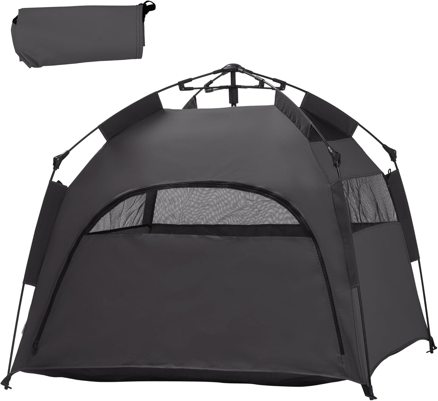 PawHut Pop Up Dog Tent for Extra Large and Large Dogs, Portable Pet Camping Tent with Carrying Bag for Beach, Backyard, Home, Dark Gray