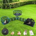 Outdoor Cat Enclosures for Cats Indoor, Patio Portable Mesh Cat Tent, Tunnel, Playhouse with Free Carry Bag & Metal Rod for Multiple Cats and Small Animals, includes Cat Playpen+Cat Tent+Pet Tunnel
