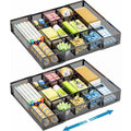 Expandable Desk Drawer Organizer, Mesh Drawer Organizer Tray with 10 Adjustable Compartments, Desk Organizers and Accessories for Office Supplies, Makeup &amp; Vanity