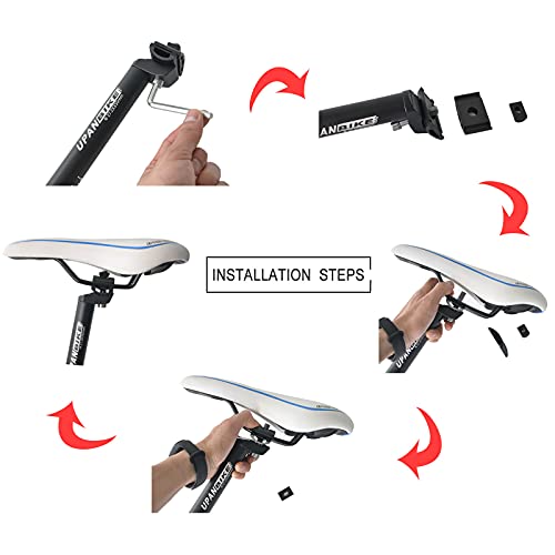 Bike Seatpost 450mm Extra Long Bicycle Saddle Tube with Micro Adjust Clamp Q99226