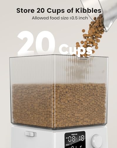 Automatic Cat Feeder with WiFi, Timed Dry Food Dispenser for 2 Cats K318