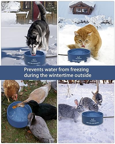 Heated Water Bowl for Dog & Cat, Outdoor Waterproof Pet Bowl, 108 OZ U58611