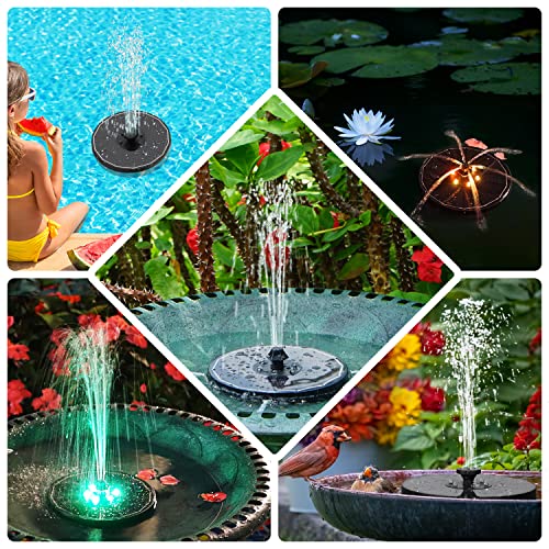 Solar Bird Bath Fountain with LED Lights, 8 Spray Modes for Garden X272242