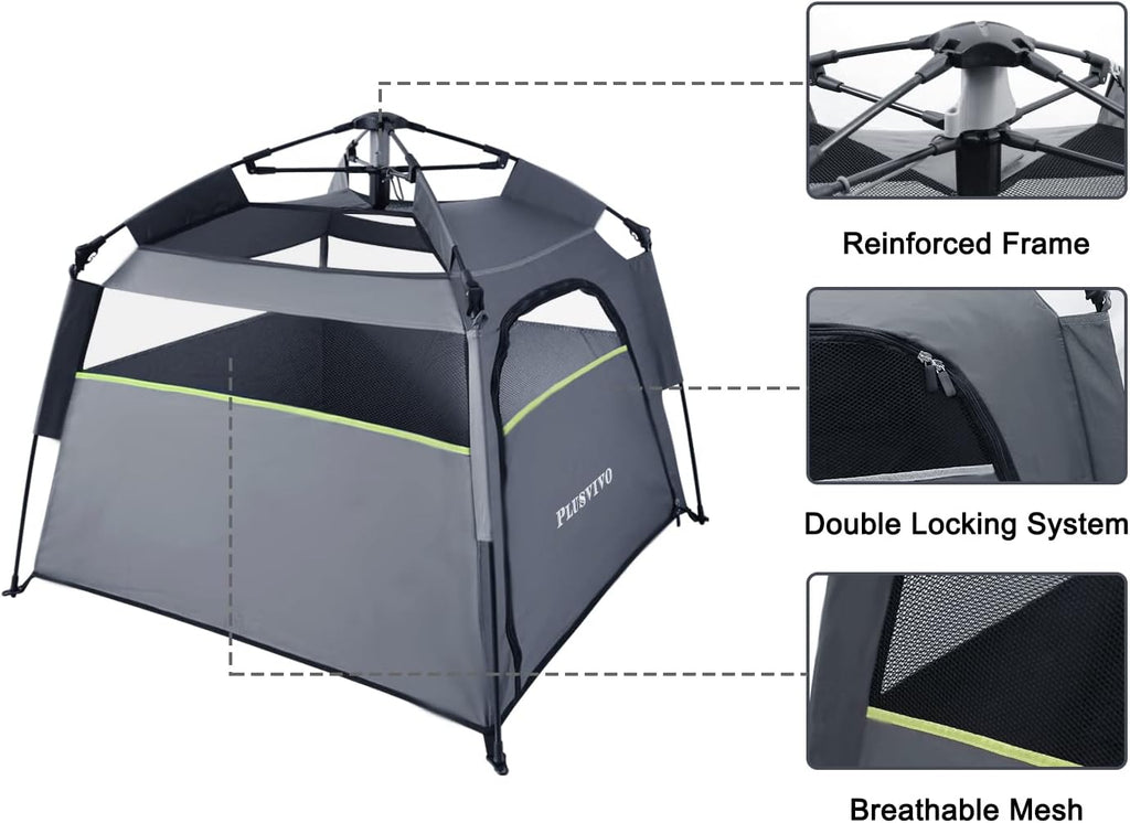 Pop Up Dog Tent for Large Dogs, Foldable Mesh Camping Tent with Shoulder Bag E9928
