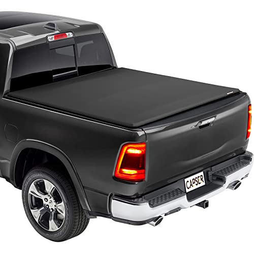 5.7 ft Tri-fold Truck Bed Tonneau Cover Fits 2009-2024 Dodge Ram 1500 (Classic & New) Fleetside 5.7ft (67.4") Bed w/o Ram Box