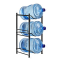 smusei 5 Gallon Water Bottle Jug Holder 3 Tier Heavy Duty Water Cooler Jug Storage Rack Detachable Gallon Water Jug Bottle Organizer Shelf for Home Kitchen Office Space Save, Black