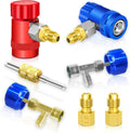 Boltigen R1234yf Adapter Kit, R1234yf Quick Couplers Set, Adjustable 1234yf Refrigerant Adapters, with Self-Sealing/Puncture R1234yf Can Taps, for Car Air Conditioning Refrigerant System