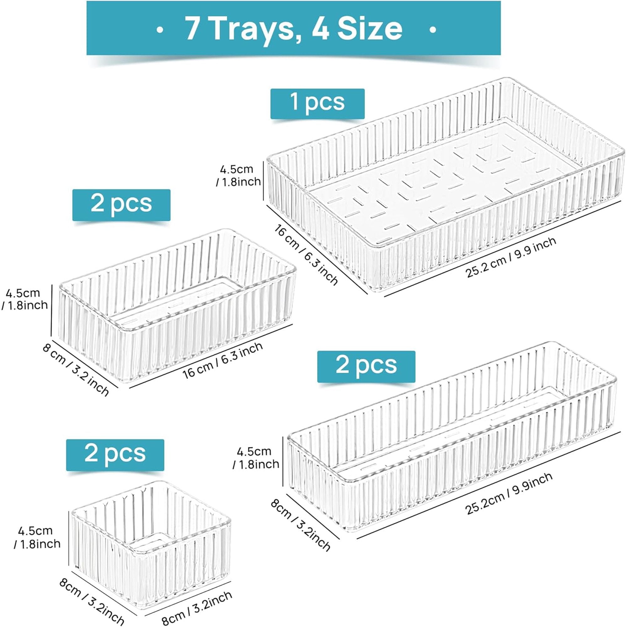 Clear Drawer Organizer Bins, Stackable Acrylic Storage Containers P737