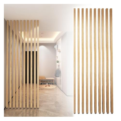 10Pcs Wall Partition Room Divider Floor to Ceiling Wooden Post, Wood Screen Partition Slats for Living Room Home Office Entryway Decor, No Need to Drill (Color : 10pcs, Size : H-230cm/7.6ft)
